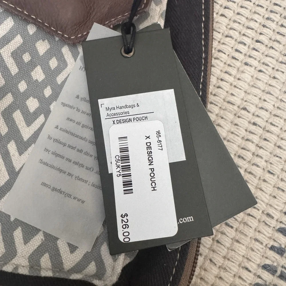 Myra S-1220 Small Cellphone Crossbody Bag for Women Canvas / Leather